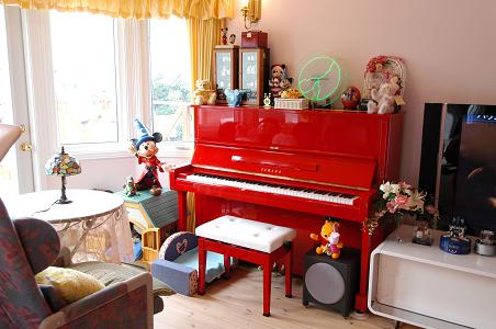 A piano in the living room